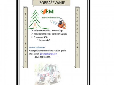 Izobraževalne storitve, GORMI, Milan Gornik s.p.- Cerknica-POISCI ME